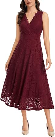 J. Corrine sleeveless lace A-line wedding guest dress