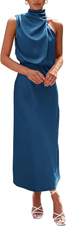 PRETTYGARDEN satin maxi cocktail dress