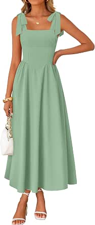 ZESICA tie-shoulder wedding guest maxi dress